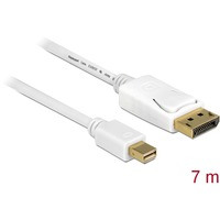 DeLOCK 83485 cable DisplayPort 7 m Mini DisplayPort Blanco, Adaptador blanco, 7 m, Mini DisplayPort, DisplayPort, Macho, Macho, 3840 x 2160 Pixeles