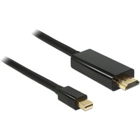 DeLOCK 83698 adaptador de cable de vídeo 1 m Mini DisplayPort HDMI Negro negro, 1 m, Mini DisplayPort, HDMI, Macho, Macho, Oro