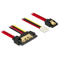 DeLOCK 85234 cable de SATA 0,3 m SATA 7-pin + Molex (4-pin) SATA 22-pin Negro, Adaptador negro/Rojo, 0,3 m, SATA III, SATA 7-pin + Molex (4-pin), SATA 22-pin, Hembra/Hembra, Negro