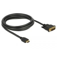 DeLOCK 85654 adaptador de cable de vídeo 2 m HDMI tipo A (Estándar) DVI Negro negro, 2 m, HDMI tipo A (Estándar), DVI, Macho, Macho, Derecho