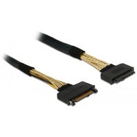 DeLOCK 85738 cable Serial Attached SCSI (SAS) 0,5 m 4 Gbit/s Negro, Cable alargador negro, 0,5 m, SFF-8639, SFF-8639, Derecho, Derecho, Macho/Hembra