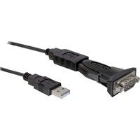 DeLOCK USB2.0 to serial Adapter DB9, Adaptador negro, USB 2.0, DB9
