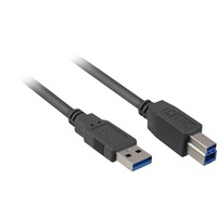 Sharkoon 1m, USB3.0-A/USB3.0-B cable USB USB 3.2 Gen 1 (3.1 Gen 1) USB A USB B Negro negro, USB3.0-A/USB3.0-B, 1 m, USB A, USB B, USB 3.2 Gen 1 (3.1 Gen 1), Macho/Macho, Negro