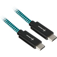 Sharkoon Cable USB 3.2 Gen 2, conector USB-C > conector USB-C negro/Celeste