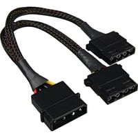 Sharkoon Cable de alimentación en Y 4Pin 5,25" > 2x 4Pin 5,25", Cable Y negro