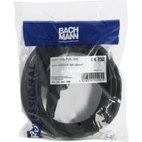 Bachmann 5m Schuko H05VV­F 3G 1.50mm² Negro, Cable alargador negro, 5 m, 250 V, 16 A