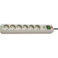 Brennenstuhl 1159750015 limitador de tensión Gris 6 salidas AC 1,5 m, Regleta gris claro, 6 salidas AC, 16 A, 4500 A, Gris, 1,5 m