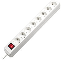 Brennenstuhl Eco-Line + Switch & 1,5 mm² Ø Cable Blanco 8 salidas AC 3 m, Regleta blanco, 5 mm² Ø Cable, 8 salidas AC, Blanco, 3 m