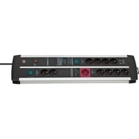 Brennenstuhl Premium-Protect-Line, 11 salidas AC Interior Negro, Plata, Regleta negro/Plateado, 3 m, 11 salidas AC, Interior, Tipo E / F, IP20, Negro, Plata