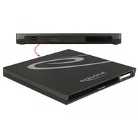 DeLOCK 42595 Caja para disco ODD SATA Negro, Caja de unidades SATA, Asmedia ASM1153E, 5 Gbit/s, Corriente alterna, USB, 3.2 Gen 1 (3.1 Gen 1), USB Tipo C