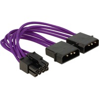 DeLOCK 83703 cable de alimentación interna, Adaptador violeta, EPS (8-pin), 2 x Molex (4-pin), Macho, Hembra, Derecho, Derecho