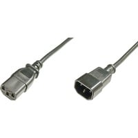  Extensión de cable de red, Cable alargador negro, 1,8 m, IEC C14, IEC C13, H05VV-F3G, 250 V, 10 A