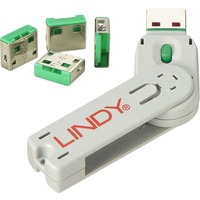 Lindy 40451 bloqueador de puerto Bloqueador de puerto + clave USB tipo A Verde Acrilonitrilo butadieno estireno (ABS) 5 pieza(s), Protección contra robos verde, Bloqueador de puerto + clave, USB tipo A, Verde, Acrilonitrilo butadieno estireno (ABS), 5 pieza(s), Bolsa de plástico