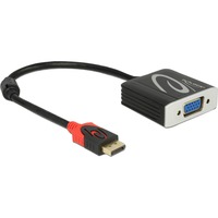 DeLOCK 62967 adaptador de cable de vídeo 0,2 m DisplayPort VGA (D-Sub) Negro negro, 0,2 m, DisplayPort, VGA (D-Sub), Macho, Hembra, Oro