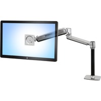 Ergotron LX Series LX HD Sit-Stand 116,8 cm (46") Aluminio Escritorio, Soporte de monitor plateado/Negro, 13,6 kg, 116,8 cm (46"), Ajustes de altura, Aluminio