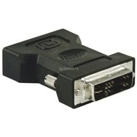 goobay 69971 cambiador de género para cable DVI VGA Negro, Adaptador negro, DVI, VGA, Negro, A granel