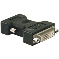 goobay MMK ADAP DVI F > 15 pin HD M (VGA) DVI-I 15 VGA HD M, Adaptador negro, DVI-I, 15 VGA HD M, A granel