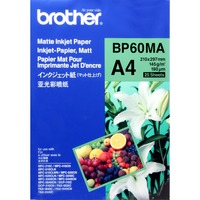Brother BP60MA Inkjet Paper papel para impresora de inyección de tinta A4 (210x297 mm) Mate 25 hojas Blanco Impresión por inyección de tinta, A4 (210x297 mm), Mate, 25 hojas, 145 g/m², Blanco