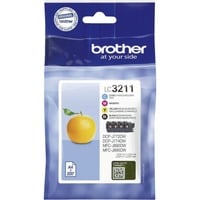 Brother LC3211VAL cartucho de tinta 4 pieza(s) Original Rendimiento estándar Negro, Cian, Magenta, Amarillo Rendimiento estándar, Negro, Cian, Magenta, Amarillo, 4 pieza(s), 200 páginas, 200 páginas, Multipack