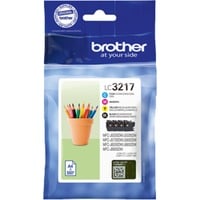 Brother LC3217VALDR cartucho de tinta 4 pieza(s) Original Negro, Cian, Magenta, Amarillo Negro, Cian, Magenta, Amarillo, 4 pieza(s), 550 páginas, 550 páginas, Multipack