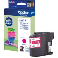 Brother LC-221M cartucho de tinta 1 pieza(s) Original Magenta Tinta a base de pigmentos, 260 páginas, 1 pieza(s)