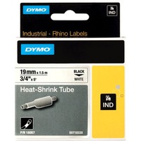 Dymo Rhino Tubos de etiquetas térmicas industriales para cables | 19 mm x 1,5 m | Impresión en negro sobre blanco | Autoadhesivos | Para rotuladoras Rhino, Tubo termoretráctil para etiquetas 5 m | Impresión en negro sobre blanco | Autoadhesivos | Para rotuladoras Rhino, D1, Bélgica, 1,5 m, 1 pieza(s), 34 mm, 87 mm