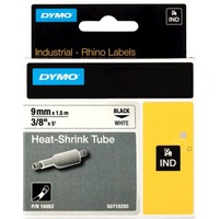 Dymo Rhino etiquetas industriales de tubo termorretráctil | 9 mm x 1,5 m | de color negro sobre fondo blanco, Tubo termoretráctil para etiquetas 5 m | de color negro sobre fondo blanco, D1, Bélgica, 1,5 m, 1 pieza(s), 34 mm, 85 mm