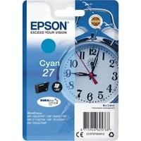 Epson Alarm clock Singlepack Cyan 27 DURABrite Ultra Ink, Tinta Rendimiento estándar, 3,6 ml, 300 páginas, 1 pieza(s)