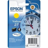 Epson Alarm clock Singlepack Yellow 27 DURABrite Ultra Ink, Tinta Rendimiento estándar, Tinta a base de pigmentos, 3,6 ml, 300 páginas, 1 pieza(s)