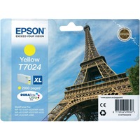 Epson Eiffel Tower Cartucho T70244010 amarillo XL, Tinta Alto rendimiento (XL), Tinta a base de pigmentos, 21,3 ml, 1 pieza(s), Minorista