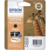 Epson Giraffe Doble juego de cartuchos Negro T0711H Tintas DURABrite Ultra Tinta a base de pigmentos, 1 pieza(s), Multipack