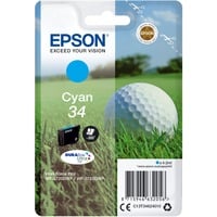 Epson Golf ball Singlepack Cyan 34 DURABrite Ultra Ink, Tinta Rendimiento estándar, 4,2 ml, 300 páginas, 1 pieza(s)