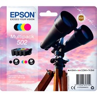 Epson Multipack 4-colours 502 Ink, Tinta Rendimiento estándar, Tinta a base de pigmentos, Tinta a base de colorante, 4,6 ml, 3,3 ml, 1 pieza(s)