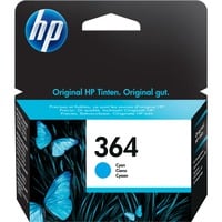 HP Cartucho de tinta original 364 cian Rendimiento estándar, Tinta a base de colorante, 300 páginas, 1 pieza(s)