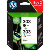 HP Paquete de 2 cartuchos de tinta Original 303 negro/tricolor Rendimiento estándar, Tinta a base de pigmentos, Tinta a base de colorante, 4 ml, 4 ml, 2 pieza(s)