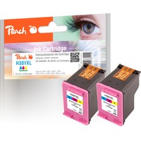 Peach PI300-486 cartucho de tinta 2 pieza(s) Compatible Alto rendimiento (XL) Cian, Magenta, Amarillo Alto rendimiento (XL), 13 ml, 370 páginas, 2 pieza(s), Multipack