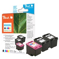 Peach PI300-660 cartucho de tinta 3 pieza(s) Compatible Negro, Cian, Magenta, Amarillo Tinta a base de pigmentos, Tinta a base de colorante, 15 ml, 14 ml, 3 pieza(s), Multipack