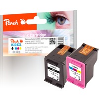 Peach PI300-808 cartucho de tinta 2 pieza(s) Alto rendimiento (XL) Negro, Cian, Magenta, Amarillo Alto rendimiento (XL), Tinta a base de pigmentos, Tinta a base de colorante, 11 ml, 13 ml, 2 pieza(s)
