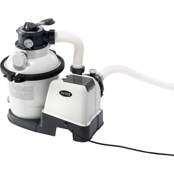 Intex 26644 accesorio para piscina con filtro de arena, Filtro de agua gris oscuro/Gris, Bomba con filtro de arena, Negro, Blanco, Piscina elevada, Válvula de 6 vías, Corriente alterna, 220 - 240 V