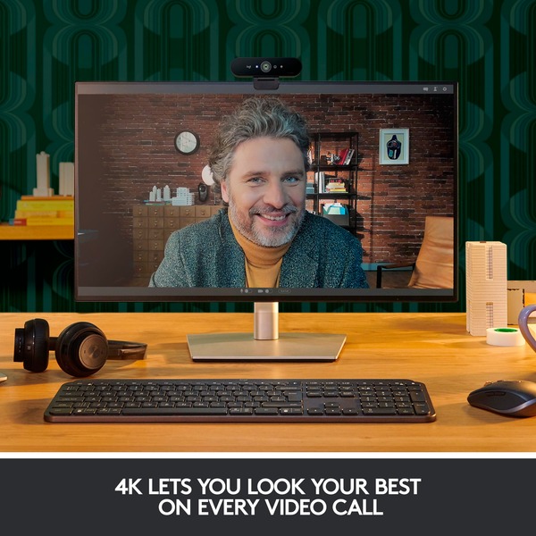 Logitech BRIO STREAM cámara web 4096 x 21060 Pixeles USB 3.2 Gen 1 (3.1 Gen 1) Negro, Webcam negro, 4096 x 21060 Pixeles, 60 pps, 1080p, USB 3.2 Gen 1 (3.1 Gen 1), Negro, Recortar