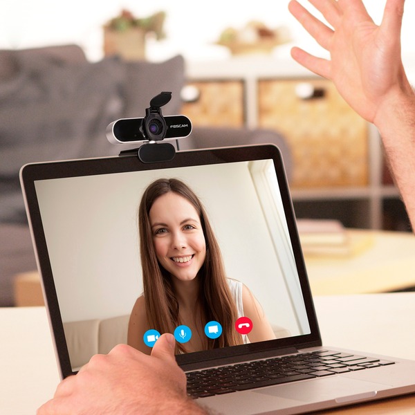 Foscam W21 cámara web 2 MP 1920 x 1080 Pixeles USB Negro, Webcam negro/Plateado, 2 MP, 1920 x 1080 Pixeles, 30 pps, 1920x1080@25fps,1920x1080@30fps, 1080p, H.264