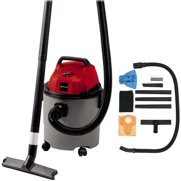 Einhell TH-VC 1815 15 L Aspiradora de Seca y húmeda 1250 W, Aspiradora en húmedo y en seco gris/Rojo, W, Aspiradora de tambor, Seca y húmeda, 15 80 dB, Negro, Gris, Rojo
