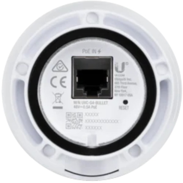 Ubiquiti UniFi Protect G4-Bullet Cámara de seguridad IP Interior y exterior Bala 2688 x 1512 Pixeles, Cámara de vigilancia blanco, Cámara de seguridad IP, Interior y exterior, Alámbrico, FCC, IC, CE, Bala, Blanco