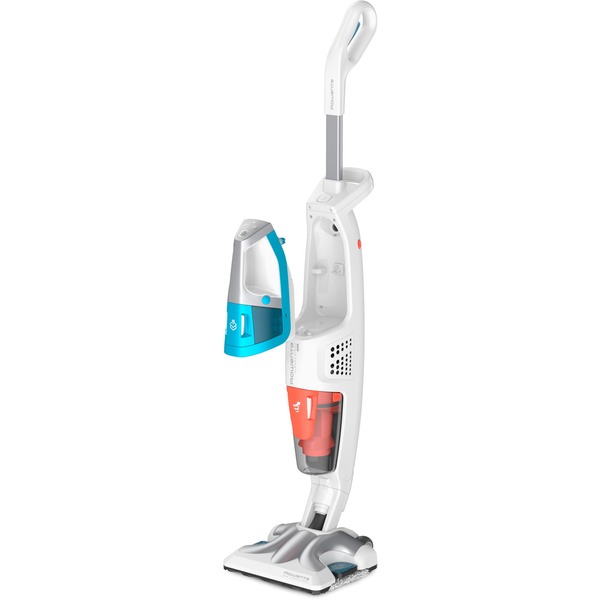 Rowenta Clean \u0026 Steam Multi RY8544WH , Limpiador de vapor blanco/Azul,  aspiradora de pie y escoba