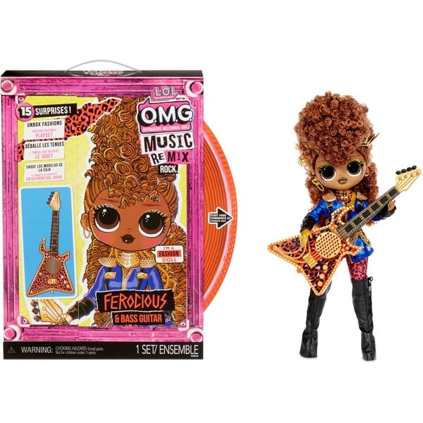 MGA Entertainment OMG Remix Rock Ferocious and Bass Guitar Munecos L.O.L. Surprise OMG Remix Rock Ferocious and Bass Guitar Muneca fashion Femenino 4 ano s Chica 241 3 mm 113 636 g