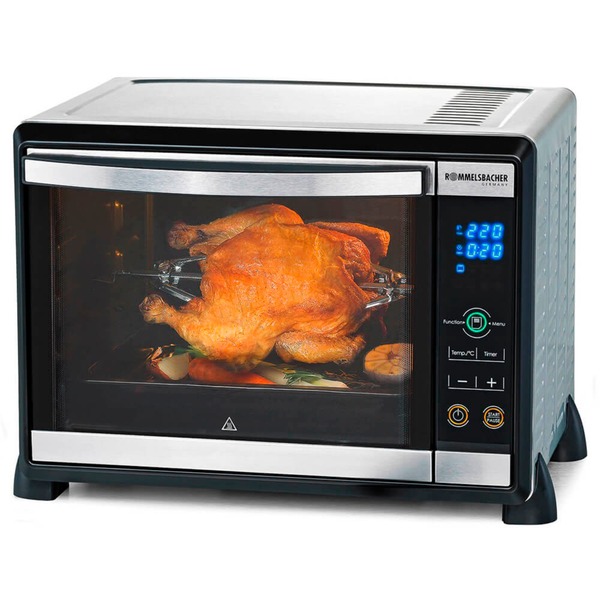 Rommelsbacher BGE 1580/E horno tostador 30 L 1580 W Negro, Acero inoxidable  Parrilla, Mini horno