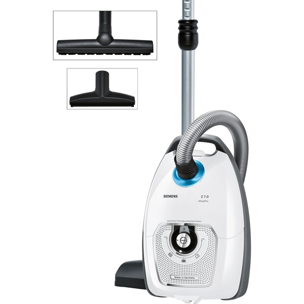 Instituto éxito colgante Siemens VSZ7442S aspiradora Aspiradora cilíndrica Secar 650 W Bolsa para el  polvo, Aspiradora de suelo blanco,