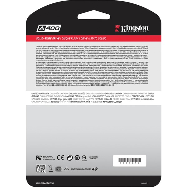 Despertar segmento detergente Kingston A400 2.5" 480 GB Serial ATA III TLC, Unidad de estado sólido 480  GB, 2.5", 500 MB/s, 6 Gbit/s
