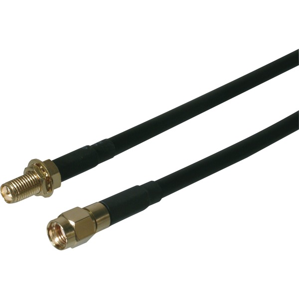 Digitus Cable coaxial LAN CFD200 baja Cable alargador negro, 5 m, RP SMA,