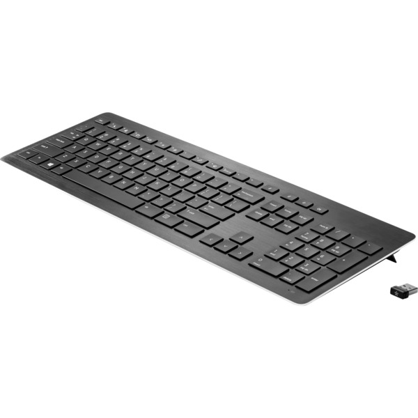 HP Wireless Premium Keyboard, Teclado negro, Estándar, Inalámbrico, RF